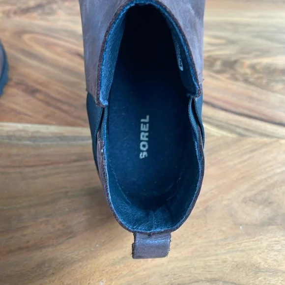 SOREL Emilie Brown Leather Waterproof Boots Booties Women’s Size 9.5 - Picture 10 of 12